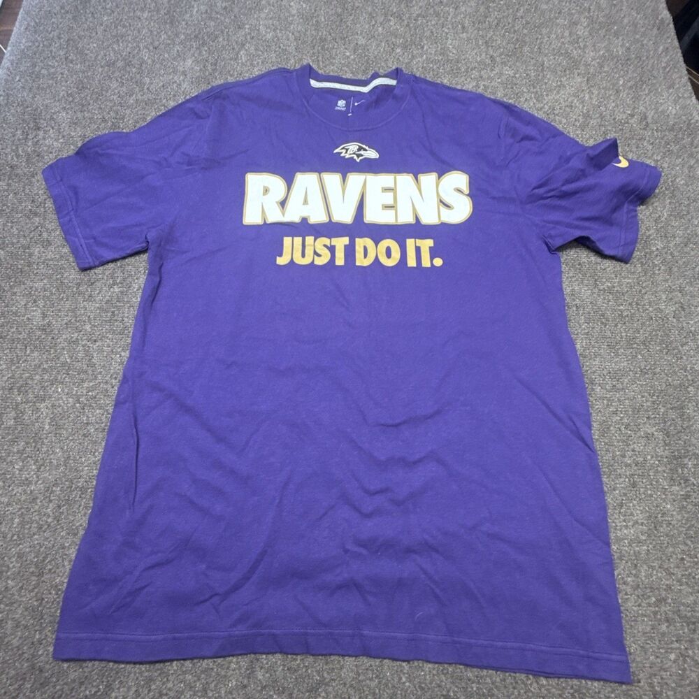Baltimore Ravens T-Shirt Men XL Purple Nike Just Do It Short Sleeve NFL Football